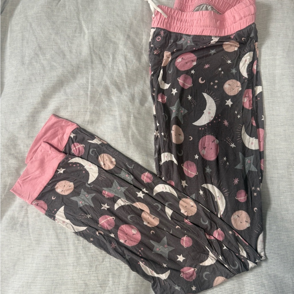 Little Sleepies To The Moon and Back Jogger Bottoms - Pink, Medium